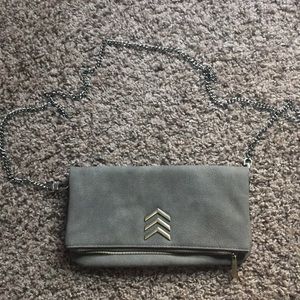 Express olive green foldover handbag